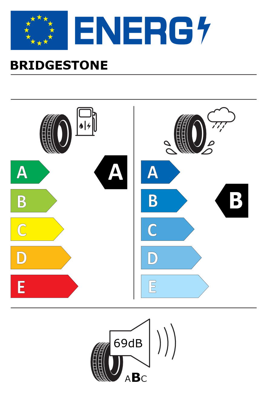 Etichetta energetica per Pneumatico BRIDGESTONE 235/45 R18 98V turanza t005 ELT T0 TO XL