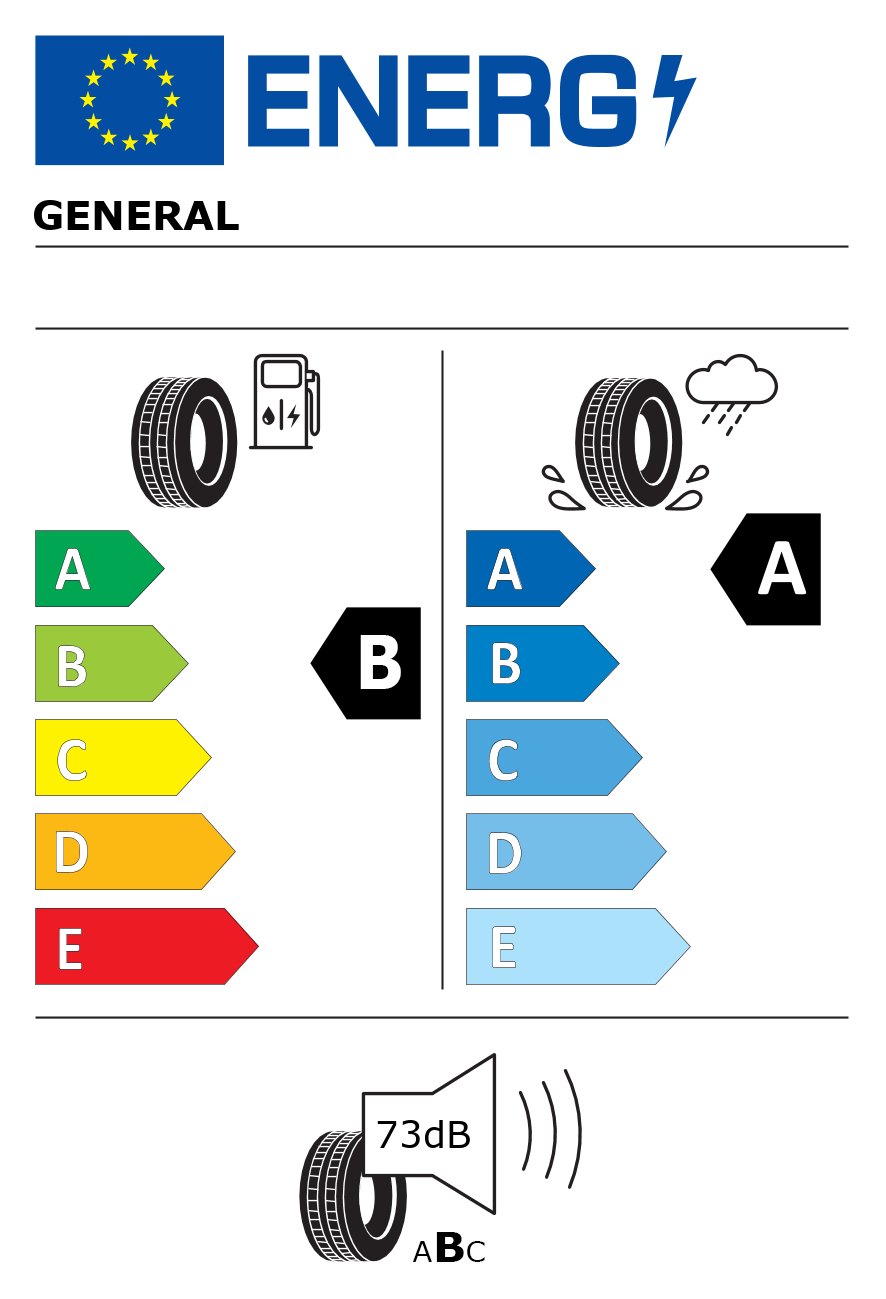 Etichetta energetica per Pneumatico GENERAL 275/35 R22 104Y GRABBER GT PLUS