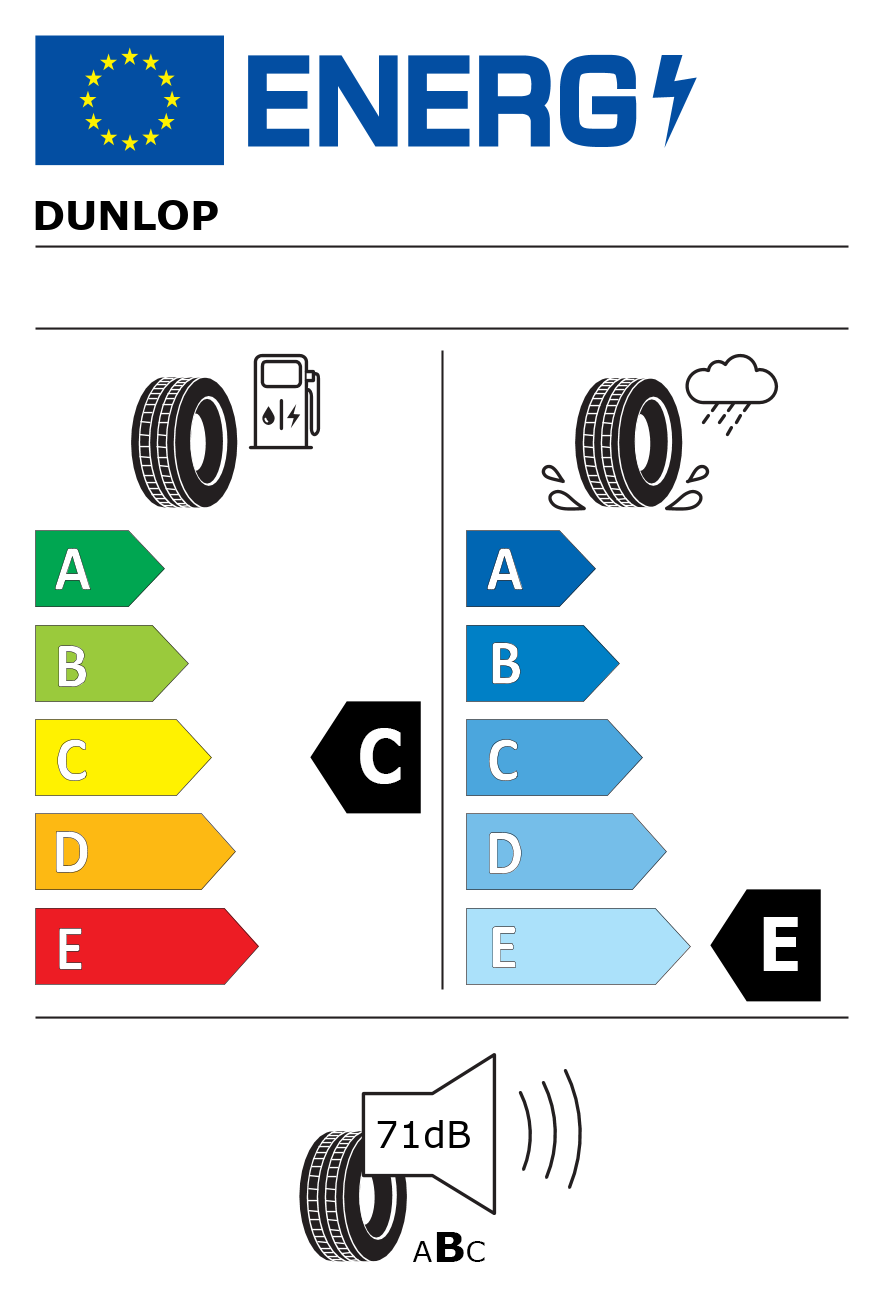 Etichetta energetica per Pneumatico DUNLOP 235/60 R18 107H sp winter sport 3d M+S XL AO AUDI