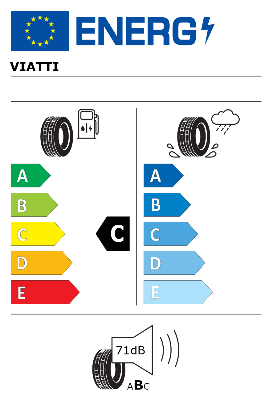 Etichetta energetica per Pneumatico VIATTI 215/55 R17 94T V-526 BOSCO C F