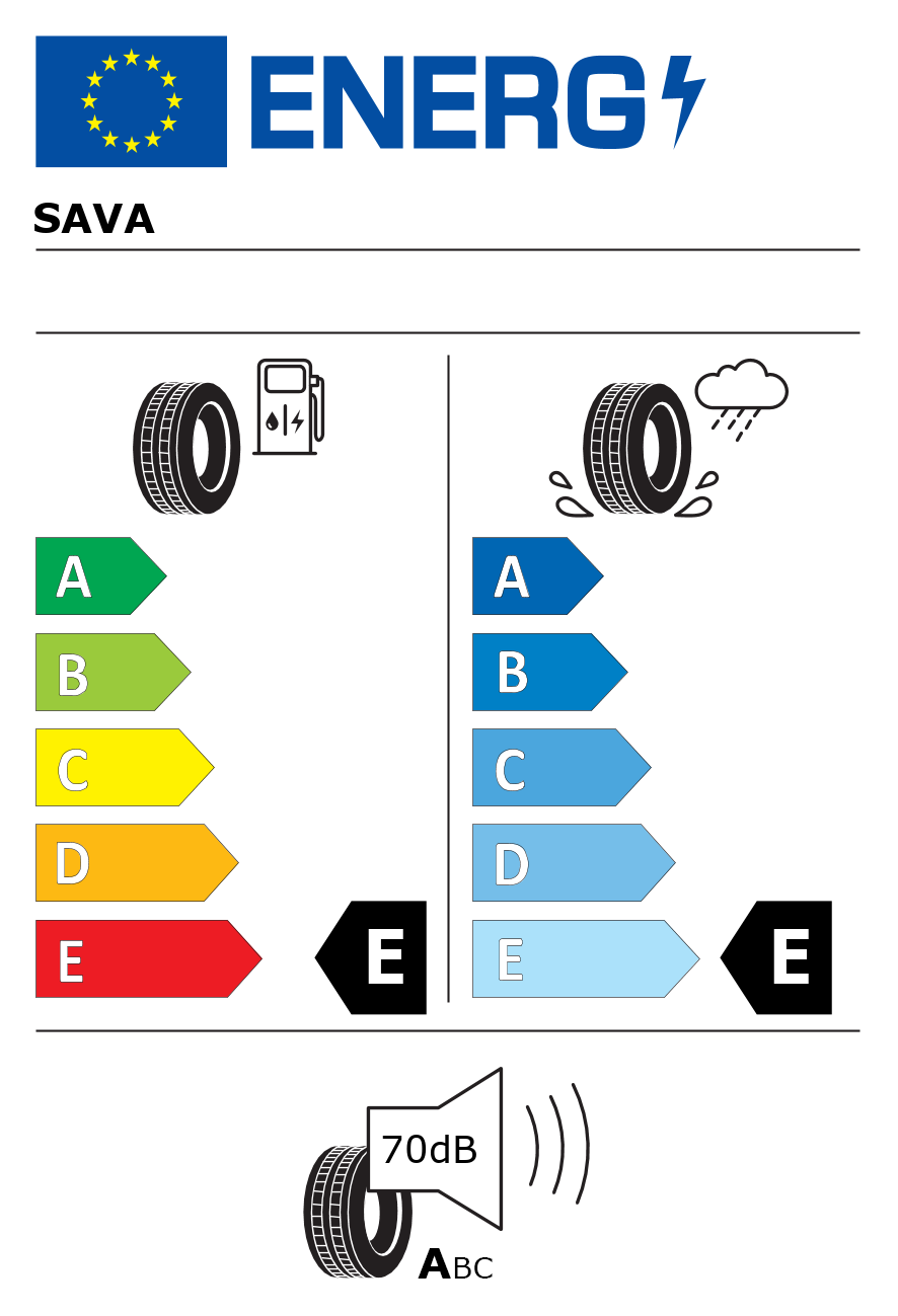 Etichetta energetica per Pneumatico SAVA 255/55 R18 109H ESKIMO SUV M+S XL