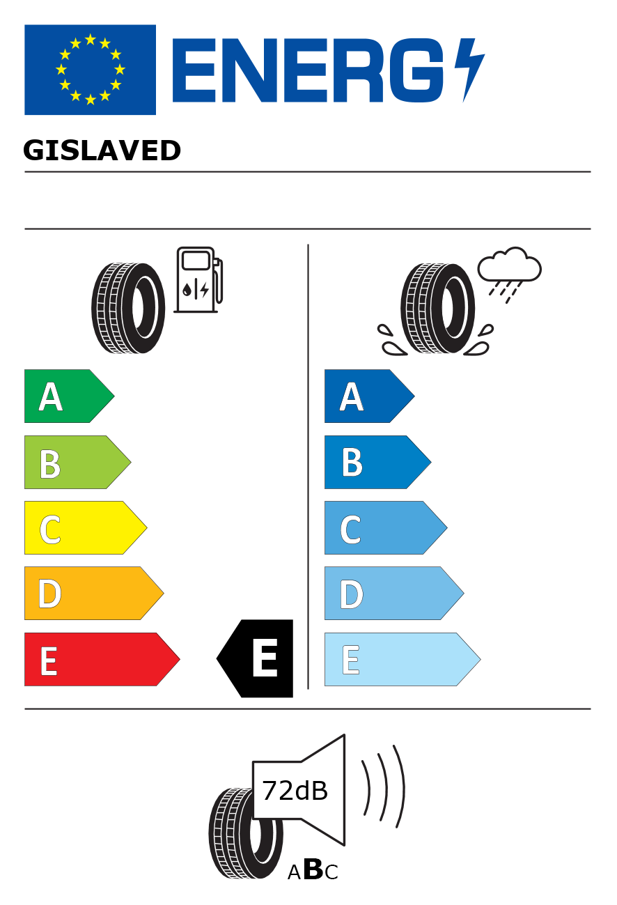 Etichetta energetica per Pneumatico GISLAVED 195/60 R16 93T NORD*FROST 200 XL