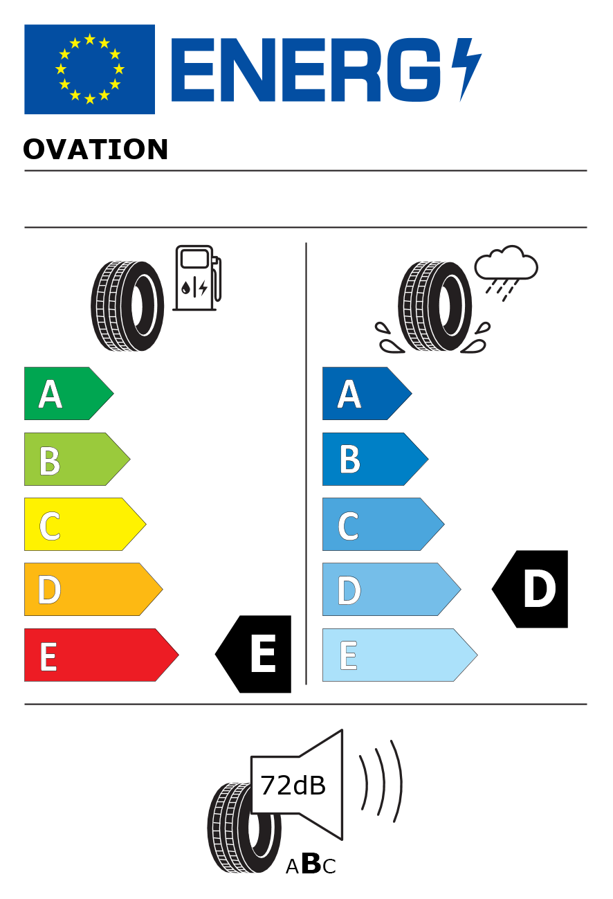 Etichetta energetica per Pneumatico OVATION 225/55 R18 98H W586 M+S