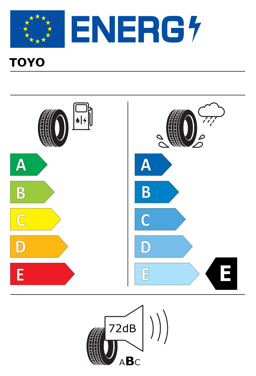 Etichetta energetica per Pneumatico TOYO 205/60 R16 100T TYH09 M+S C