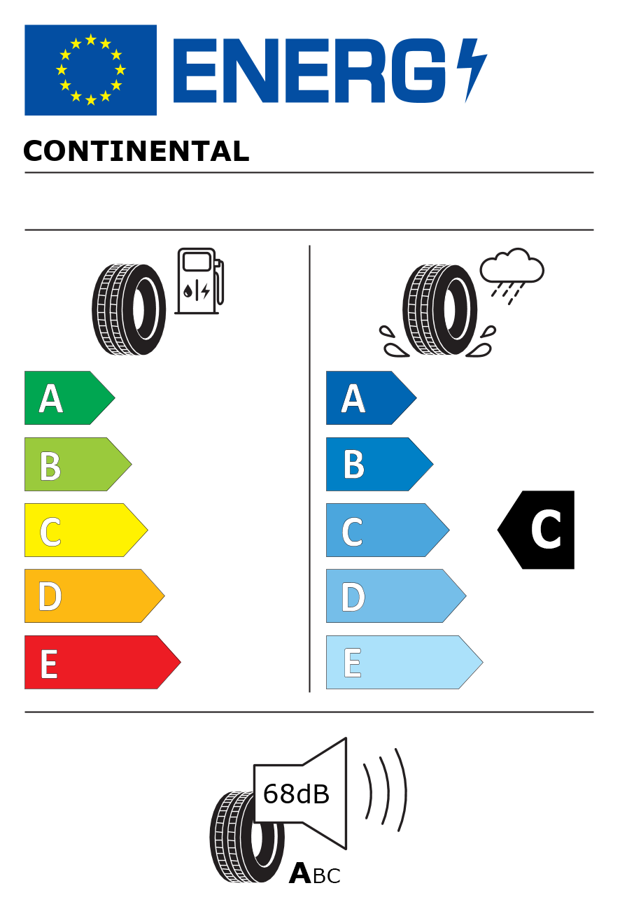 Etichetta energetica per Pneumatico CONTINENTAL 205/55 R16 91V ContiPremiumContact BMW FR RunFlat