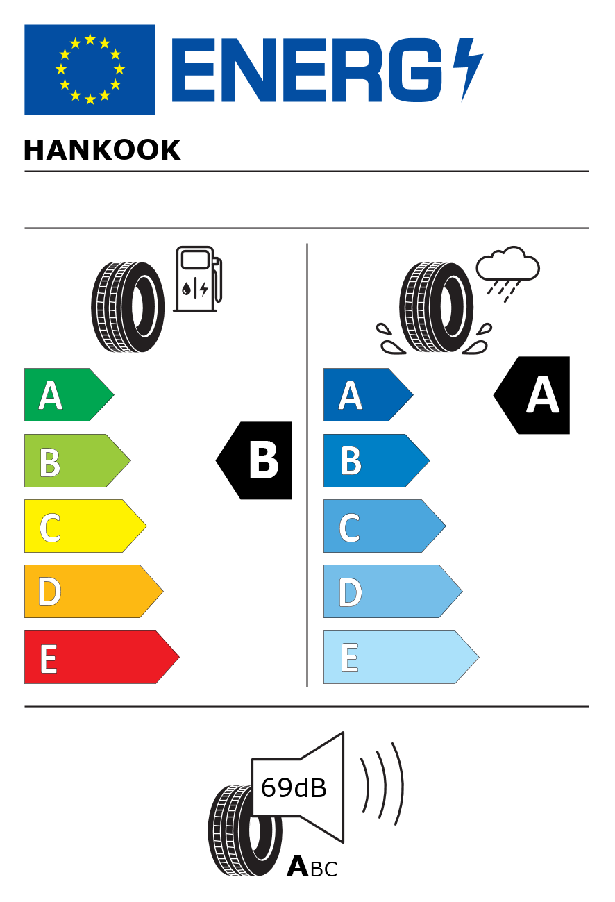 Etichetta energetica per Pneumatico HANKOOK 205/55 R17 95V K135 Ventus Prime4 FR XL