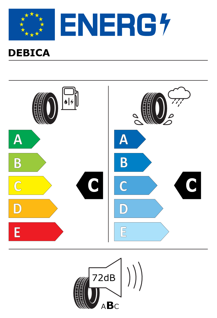 Etichetta energetica per Pneumatico DEBICA 205/50 R17 93V FRIGO HP 2 M+S XL