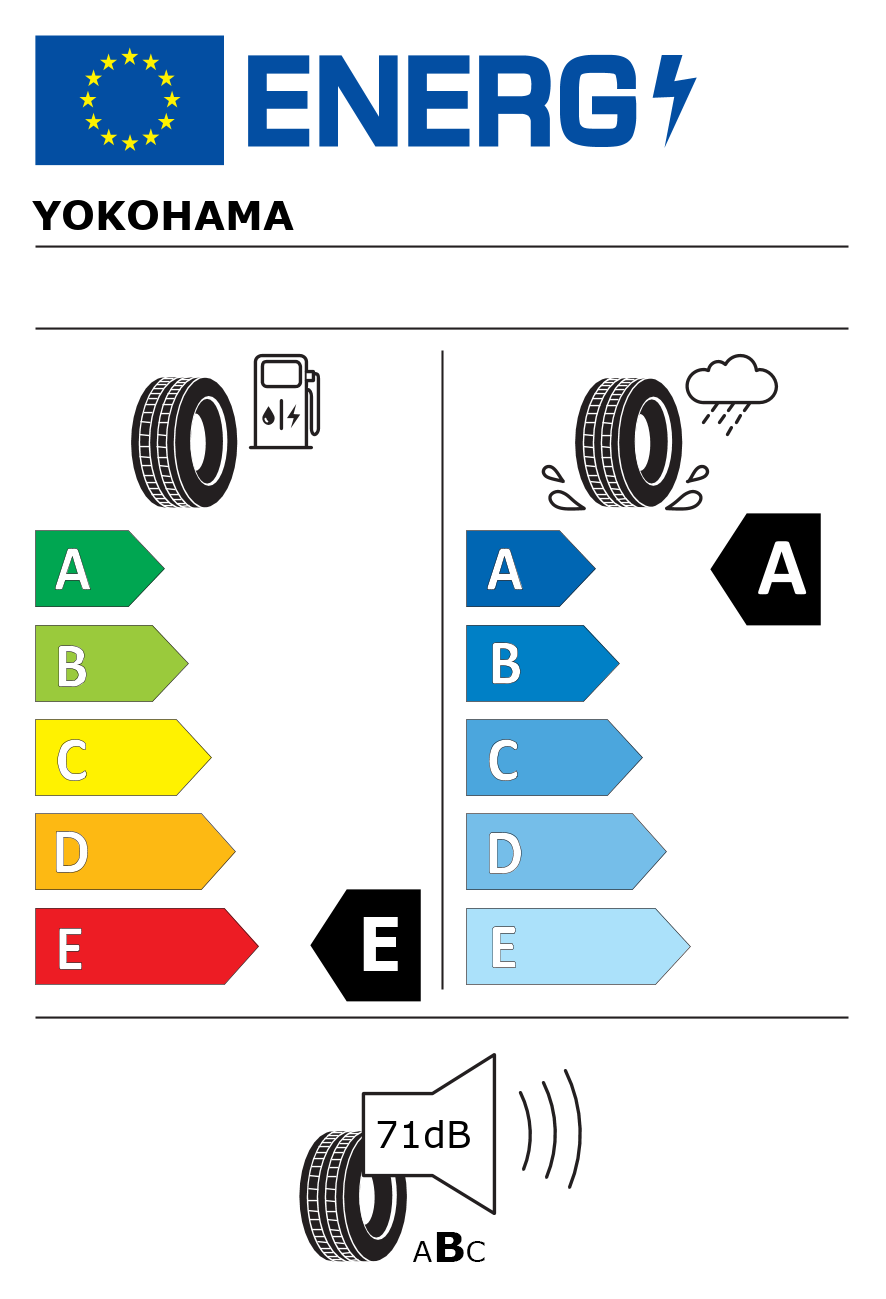 Etichetta energetica per Pneumatico YOKOHAMA 265/35 R22 102Y ADVAN SPORT V107