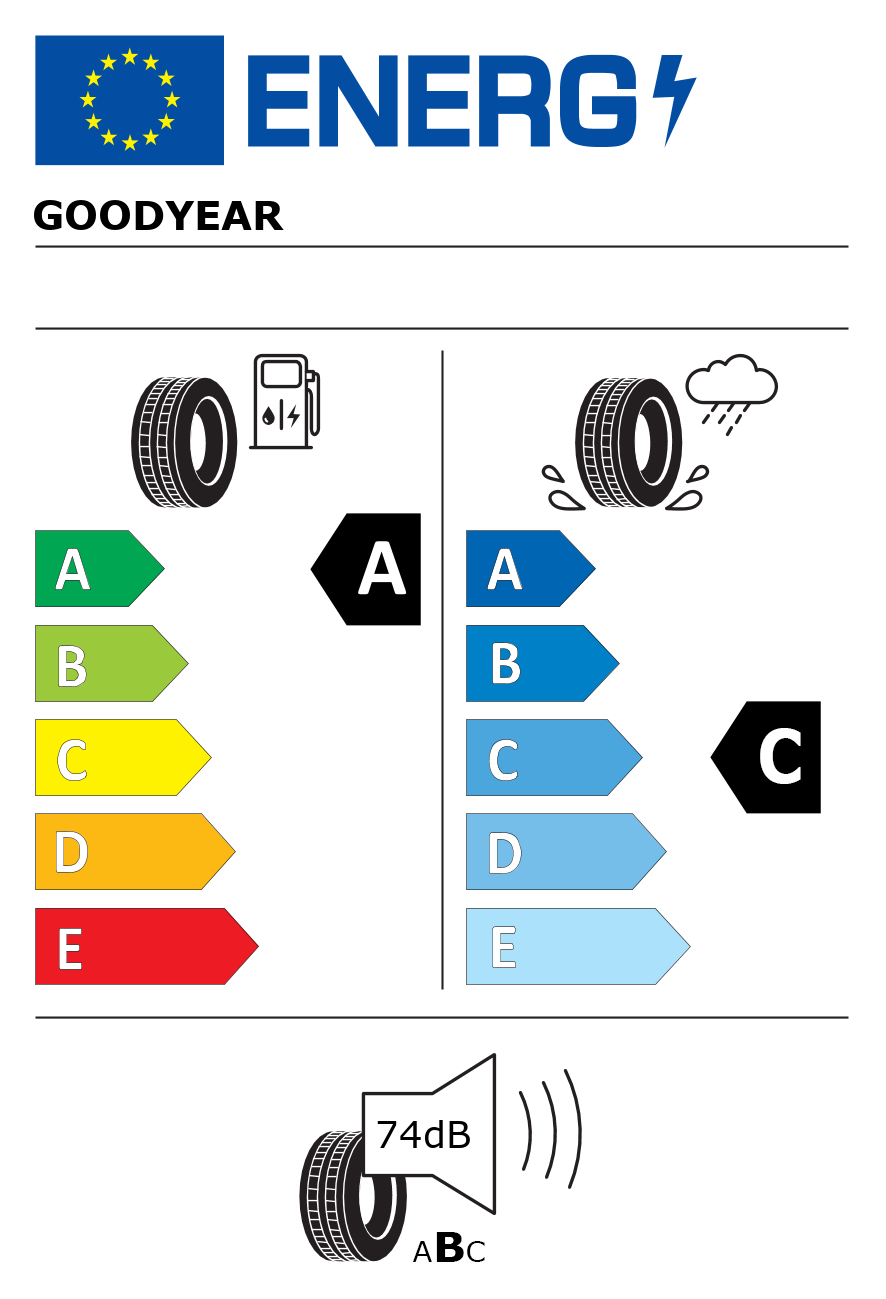 Etichetta energetica per Pneumatico GOODYEAR 285/35 R22 109Y EAGLE F1 ALLTERRAIN M+S XL