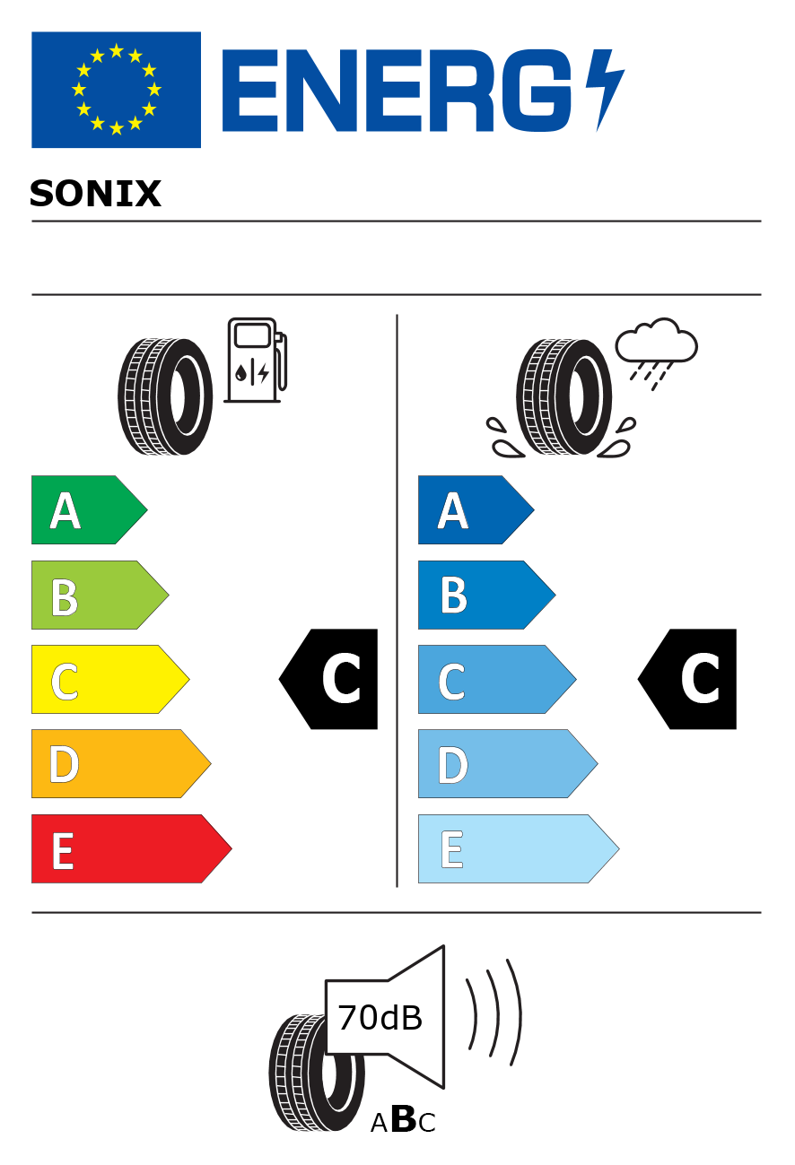 Etichetta energetica per Pneumatico SONIX 225/70 R16 107H PRIMEMARCH H/T 79