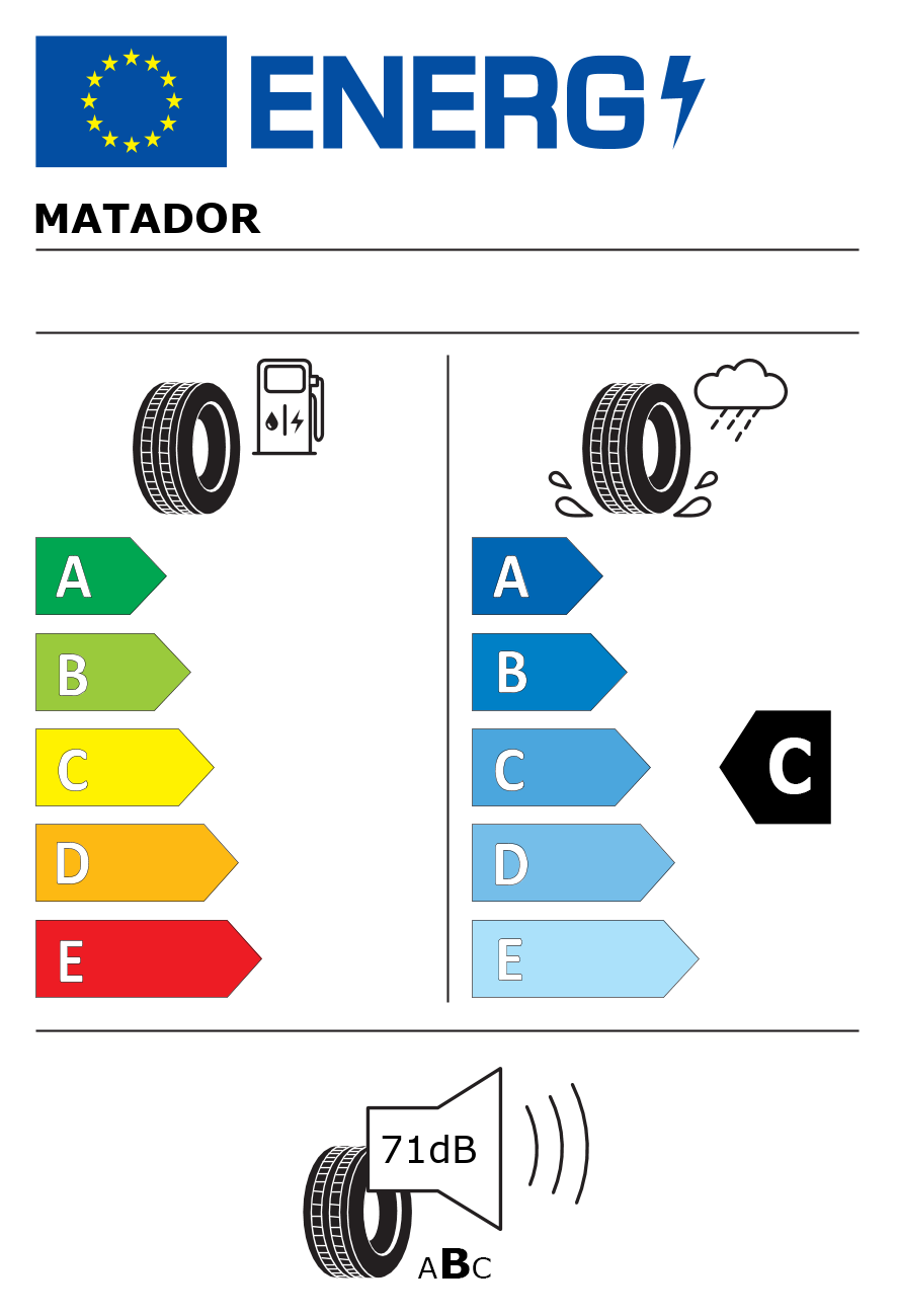 Etichetta energetica per Pneumatico MATADOR 185/60 R15 84T MP93 Nordicca M+S