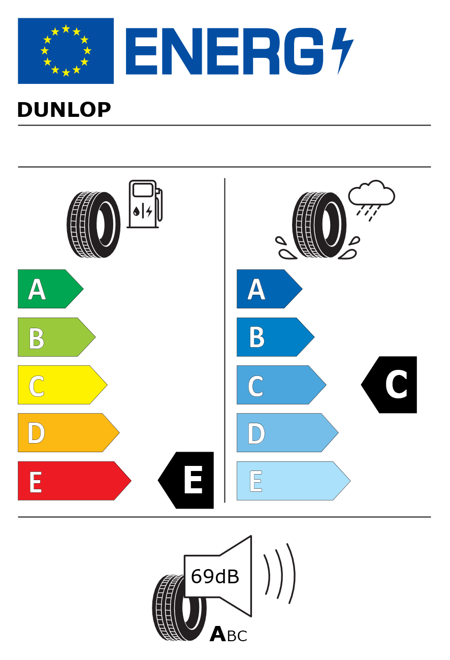 Etichetta energetica per Pneumatico DUNLOP 195/50 R16 88H SP WINTER SPORT 3D AO M+S XL
