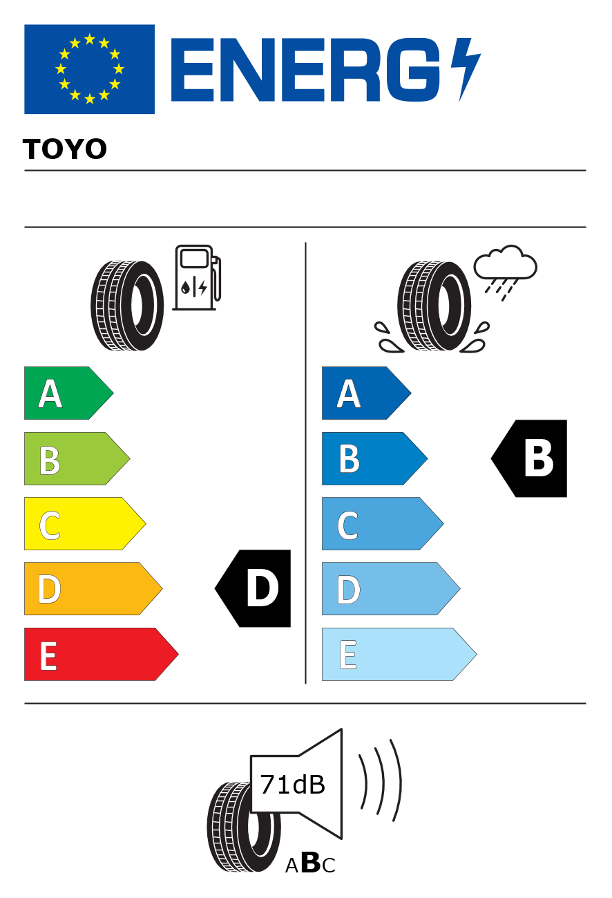 Etichetta energetica per Pneumatico TOYO 195/45 R16 84V Celsius AS2 M+S FR XL