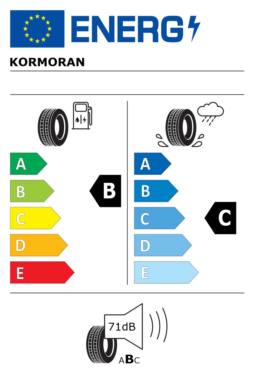 Etichetta energetica per Pneumatico KORMORAN 205/60 R16 96W SUMMER 3 XL