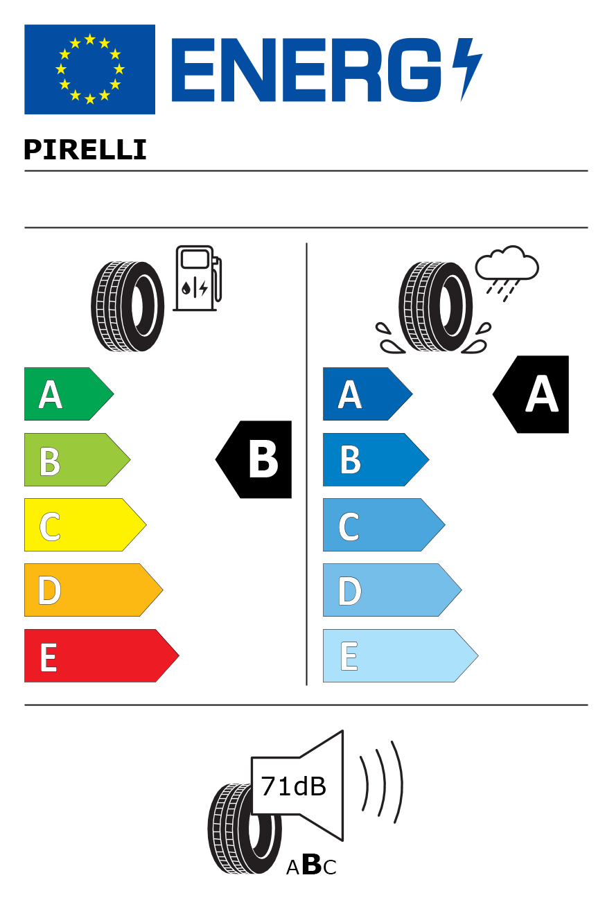 Etichetta energetica per Pneumatico PIRELLI 255/45 R19 104W CINTURATO ALL SEASON SF3 M+S XL