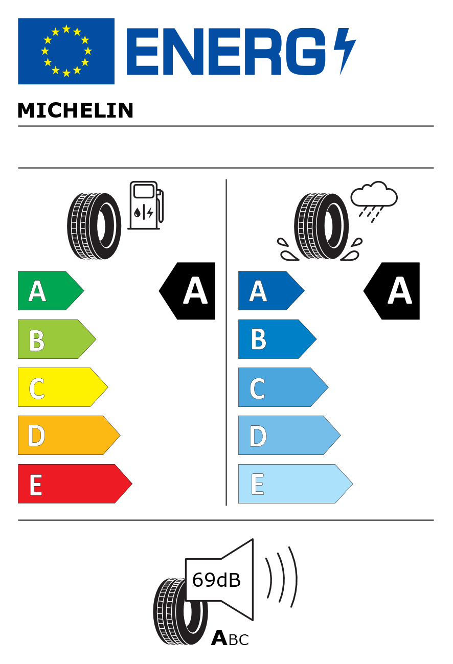Etichetta energetica per Pneumatico MICHELIN 225/45 R18 95W PRIMACY 5 ENERGY EV FR XL