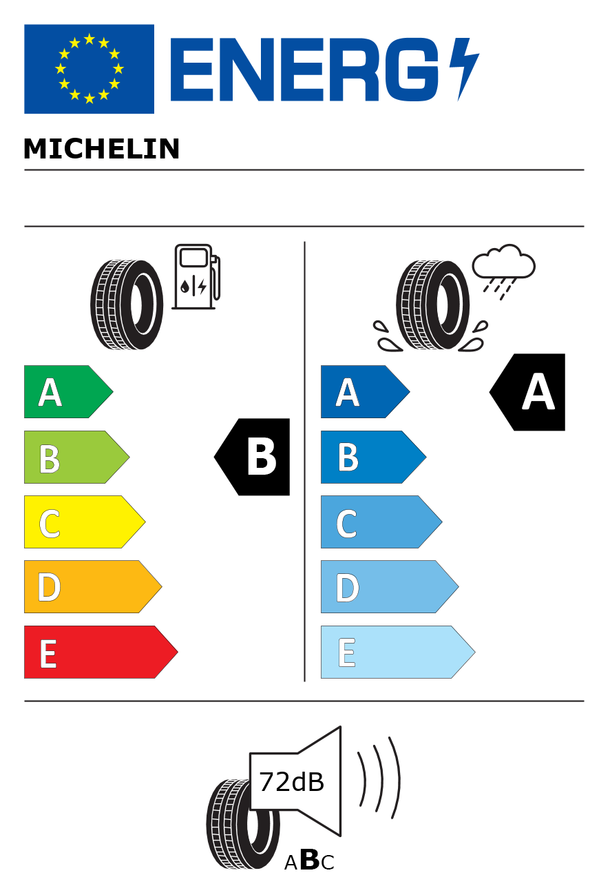 Etichetta energetica per Pneumatico MICHELIN 245/45 R18 100Y CROSSCLIMATE 3 SPORT M+S EV FR XL