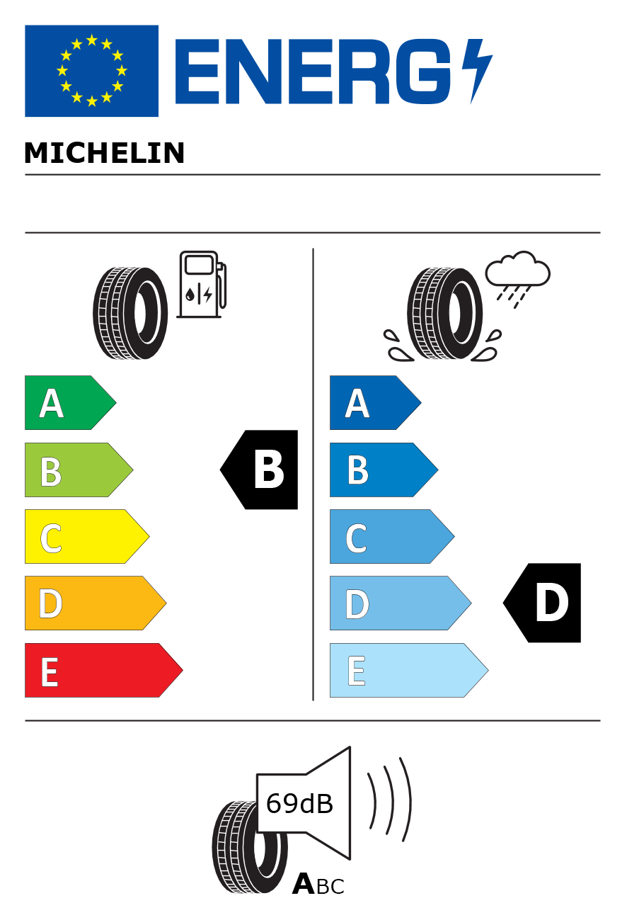 Etichetta energetica per Pneumatico MICHELIN 225/60 R18 104H X-ICE SNOW+ M+S EV ICE XL