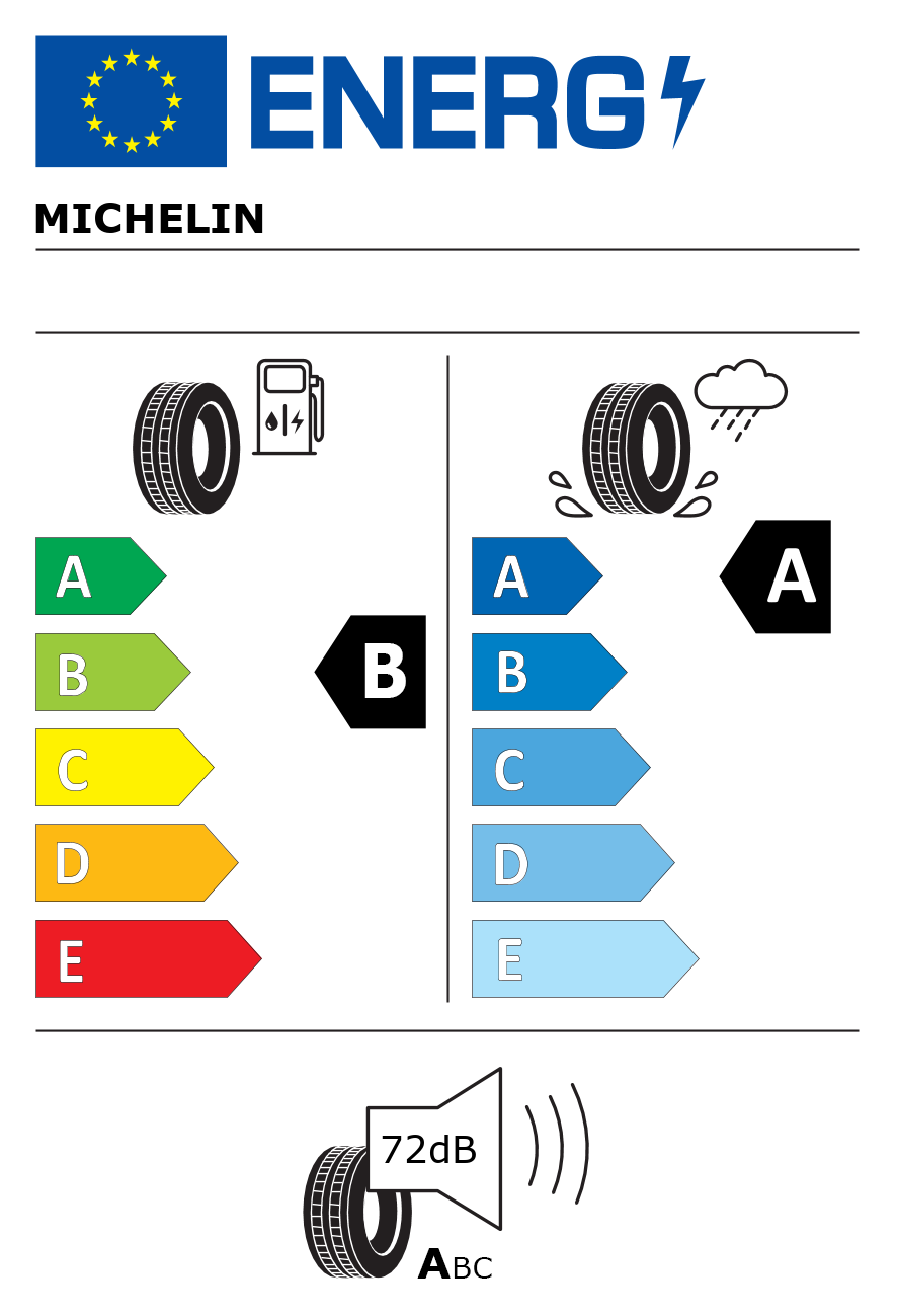 Etichetta energetica per Pneumatico MICHELIN 285/45 R22 114V PRIMACY 5 EV FR XL
