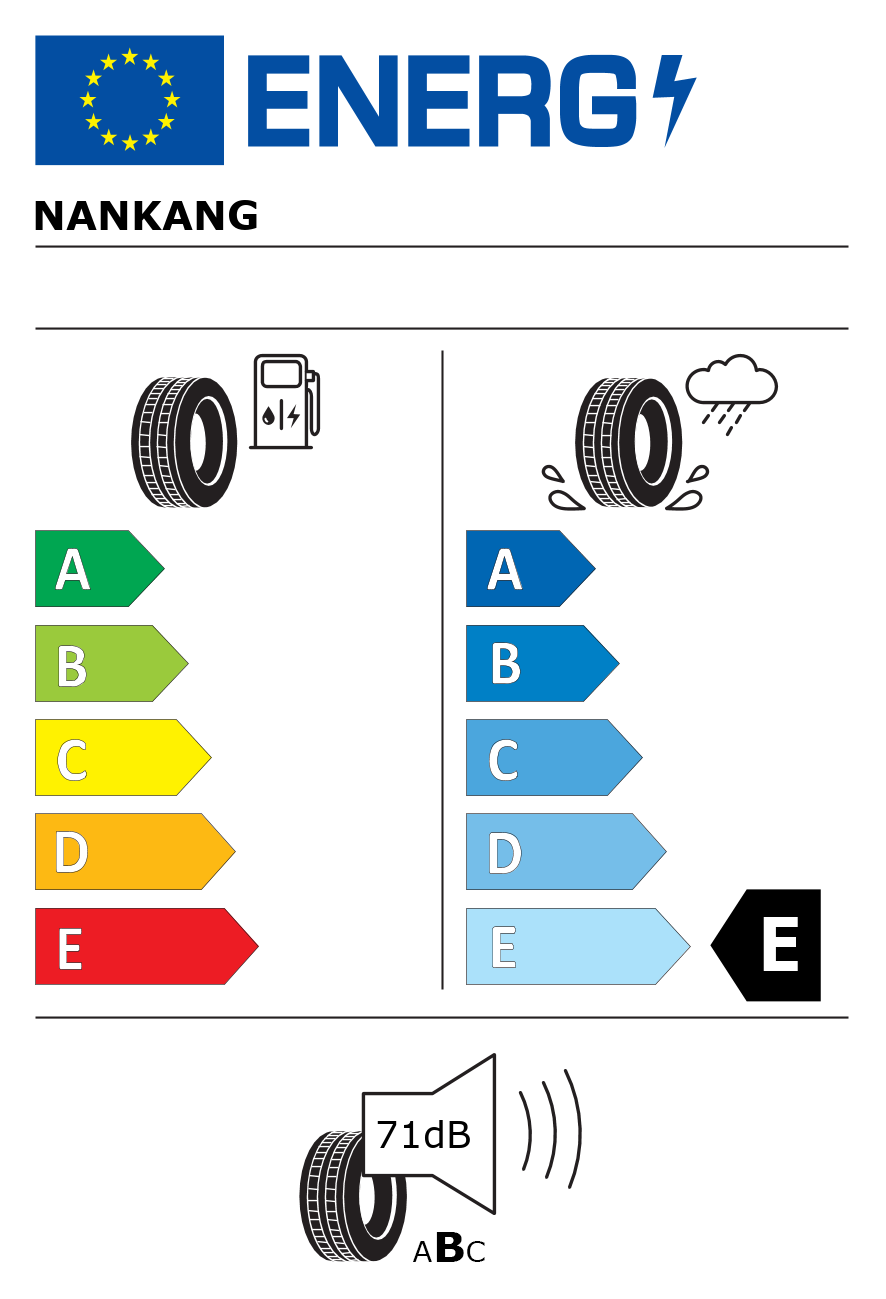 Etichetta energetica per Pneumatico NANKANG 215/75 R15 100S FT-7 A/T FORTA