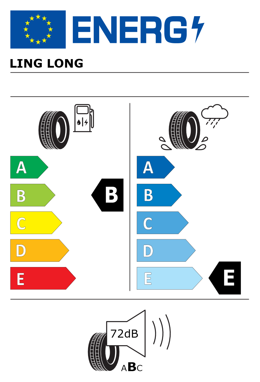 Etichetta energetica per Pneumatico LING LONG 205/65 R15 94H GREENMAX ALLSEASON M+S