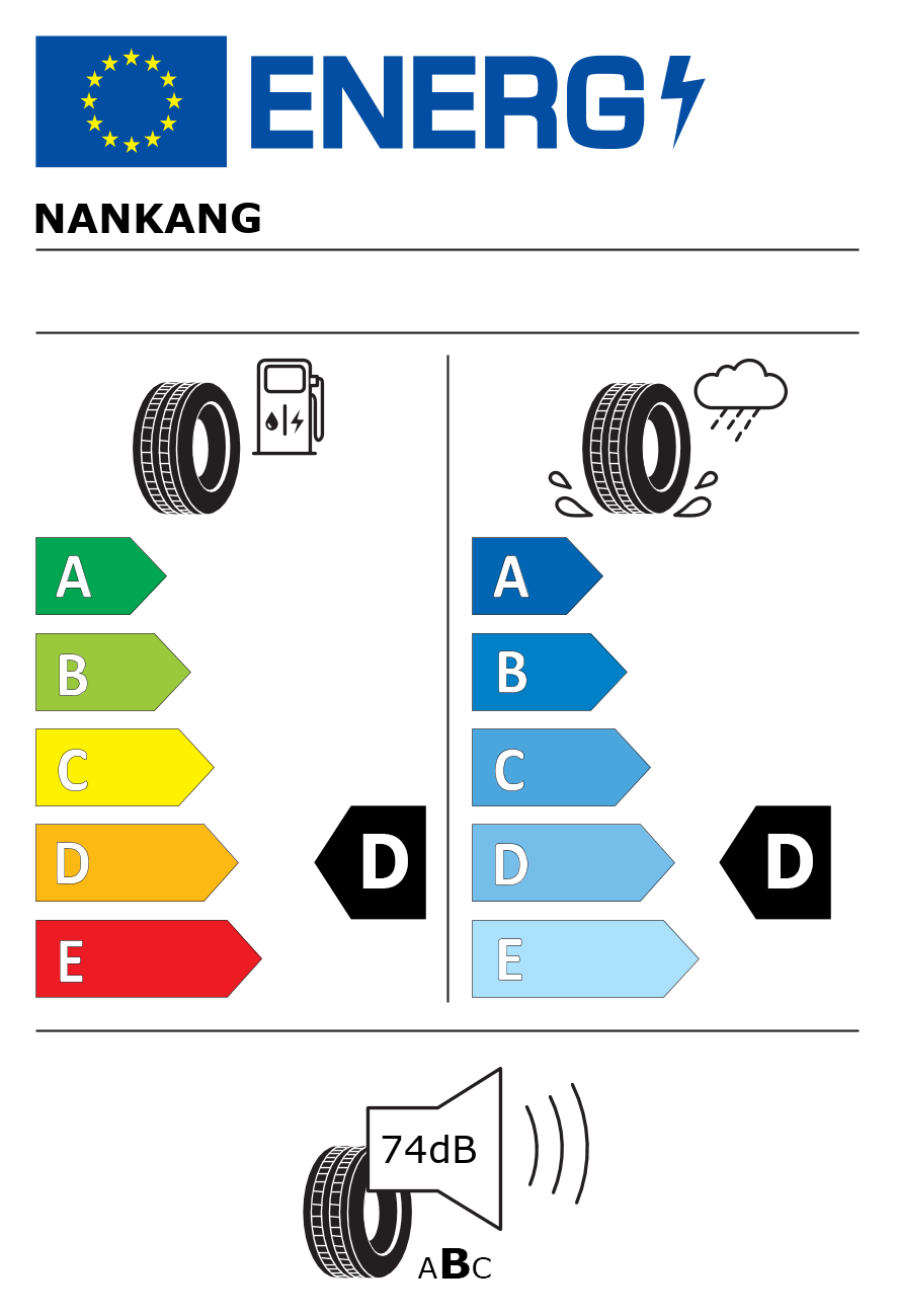 Etichetta energetica per Pneumatico NANKANG 285/35 R20 104Y SPORTNEX AR-1 SEMI SLICK XL