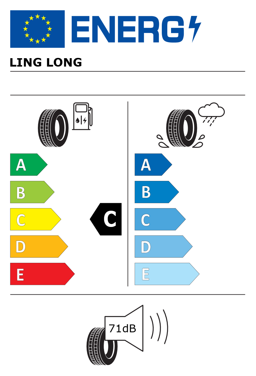 Etichetta energetica per Pneumatico LING LONG 175/70 R13 82T greenmax winter hp M+S