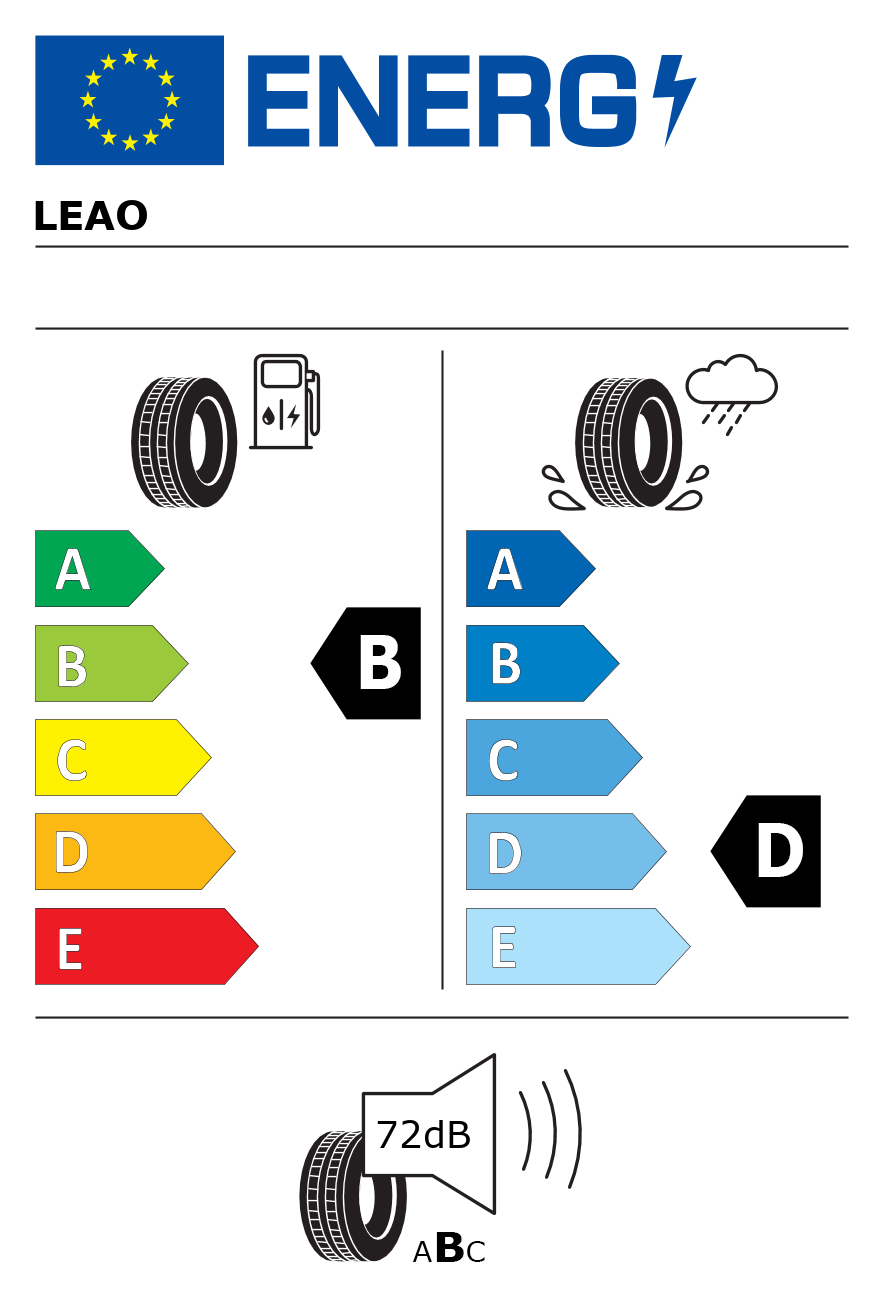 Etichetta energetica per Pneumatico LEAO 225/50 R17 98V iGREEN All Season M+S