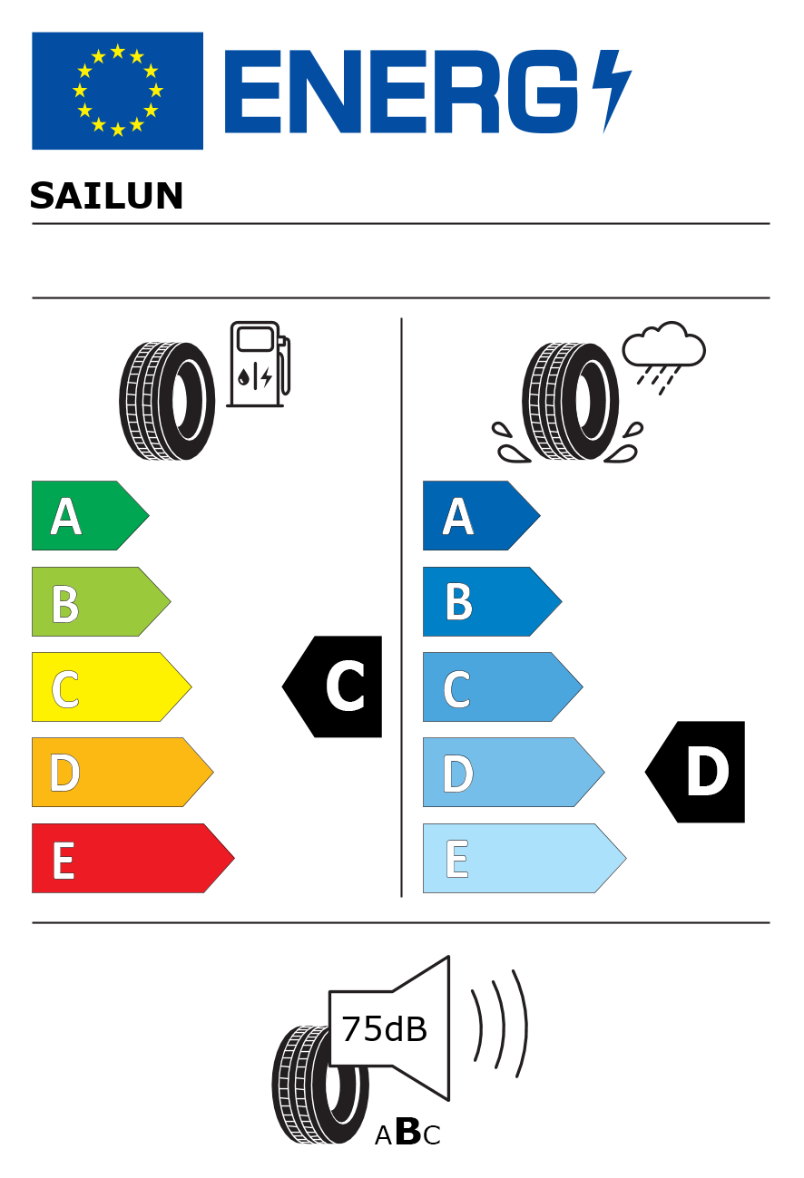 Etichetta energetica per Pneumatico SAILUN 285/40 R24 112V ATREZZO SVR LX M+S XL