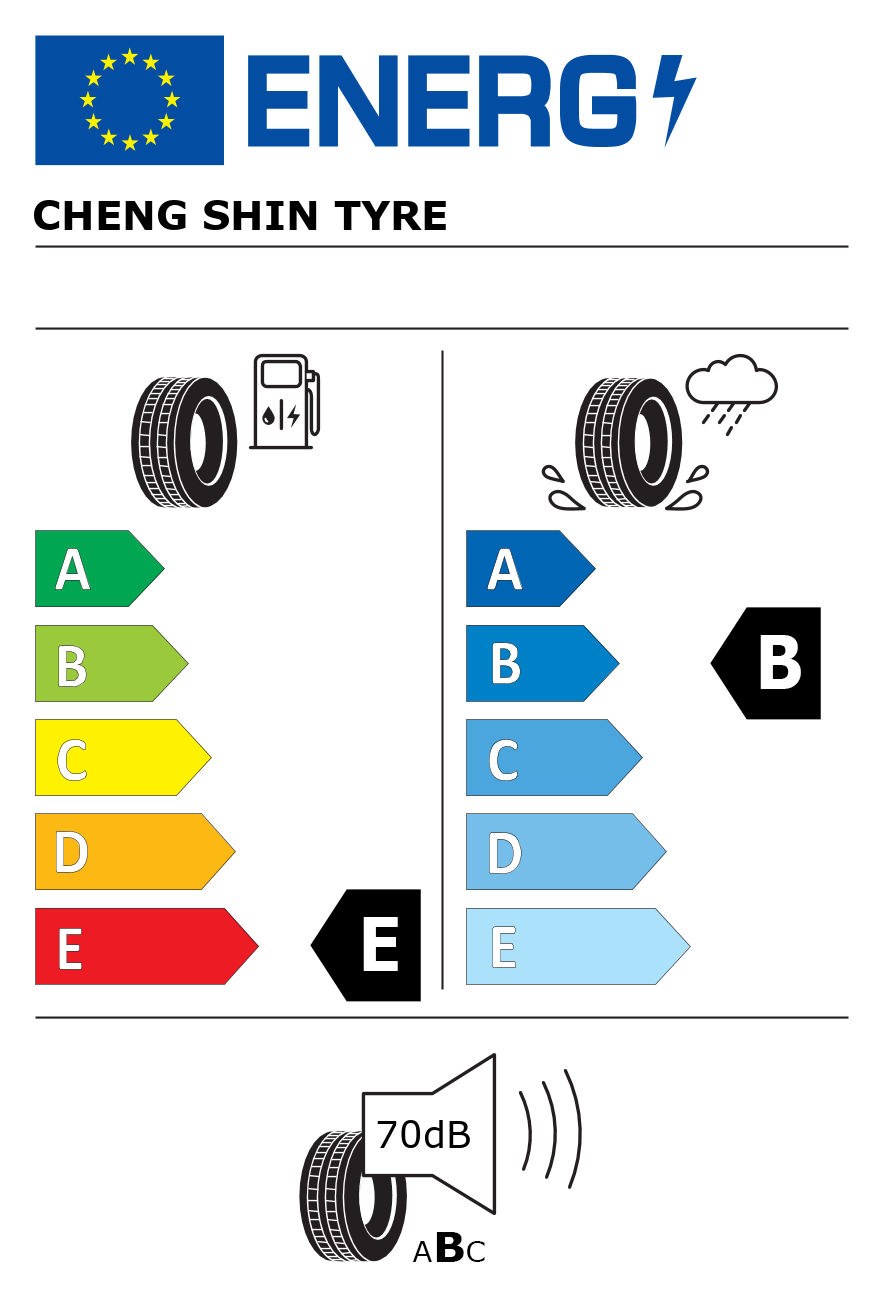 Etichetta energetica per Pneumatico CHENG SHIN TYRE 185/65 R15 88H Marquis MR61