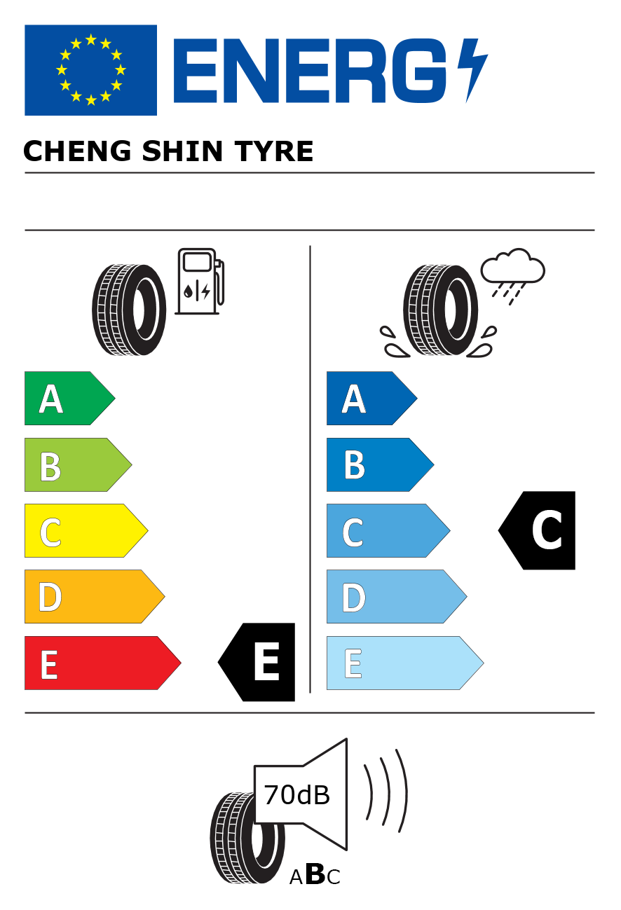 Etichetta energetica per Pneumatico CHENG SHIN TYRE 165/65 R14 83H Medallion All Season ACP1 M+S XL