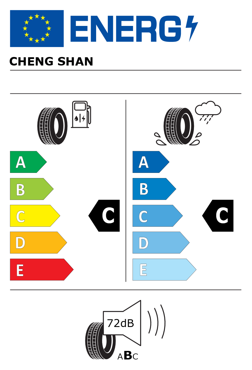 Etichetta energetica per Pneumatico CHENG SHAN 205/55 R17 95W SPORTCAT CSC-701 C FR XL